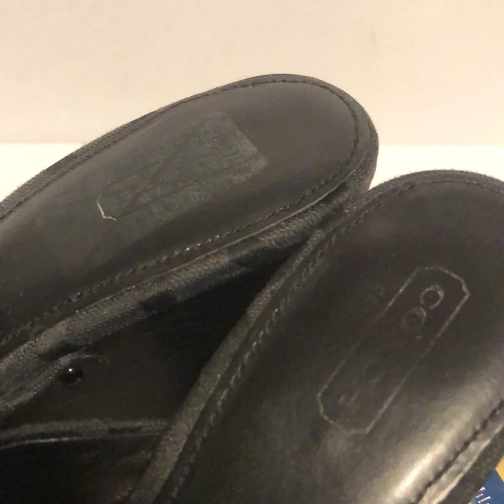 Coach Black C Logo Nalina Black Signature Canvas & Leather Chunky Platform Slide